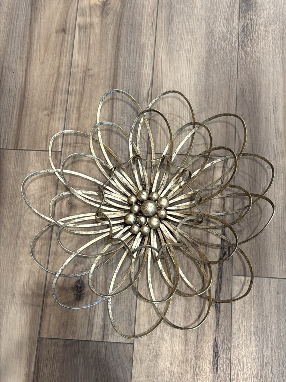 Gold Metal Floral Wall Decor - Decorative Flower Accent